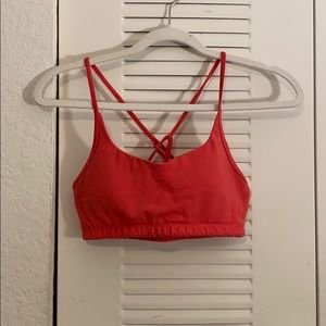 Coral pink sports bra